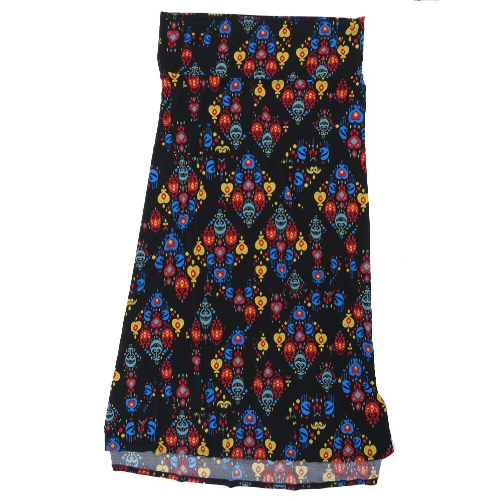 LuLaRoe Maxi h XXX-Large 3XL Paisley Hearts Black Blue Red Green Gray A-Line Flowy Skirt fits Adult Women sizes 24-26  H-3XL-310.JPG