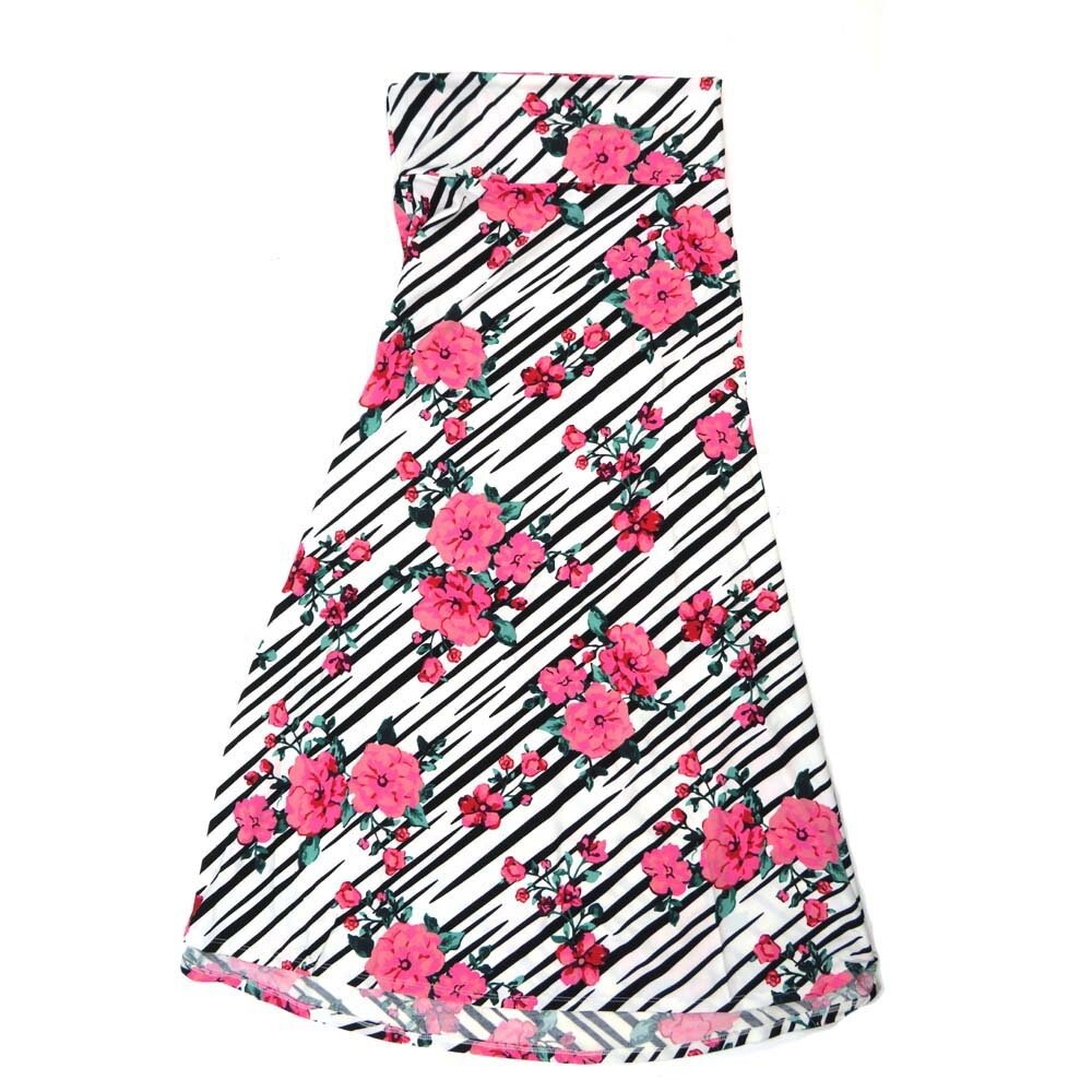 LuLaRoe Maxi g XX-Large 2XL Striped Floral A-Line Flowy Skirt fits Adult Women sizes 22-24 2XL-307.JPG