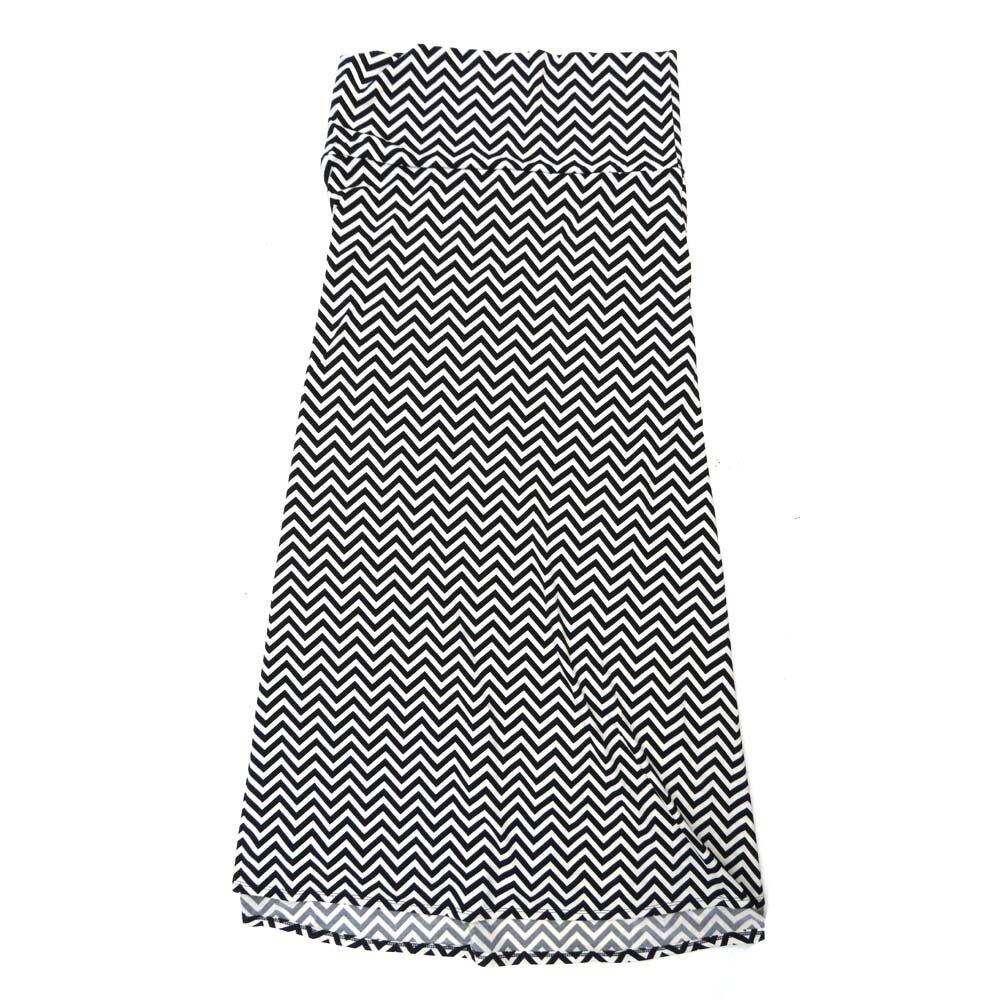 LuLaRoe Maxi f X-Large XL Black White Herringbone Stripe Floral A-Line Flowy Skirt fits Adult Women sizes 18-20 XL-313-B.JPG
