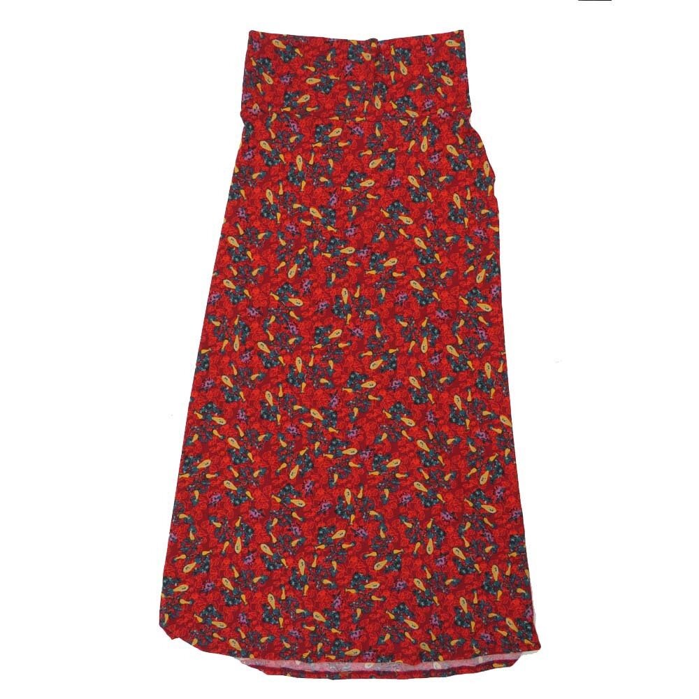 LuLaRoe Maxi e Large L Floral Red Green Gray A-Line Flowy Skirt fits Adult Women sizes 14-16  LARGE-321.JPG