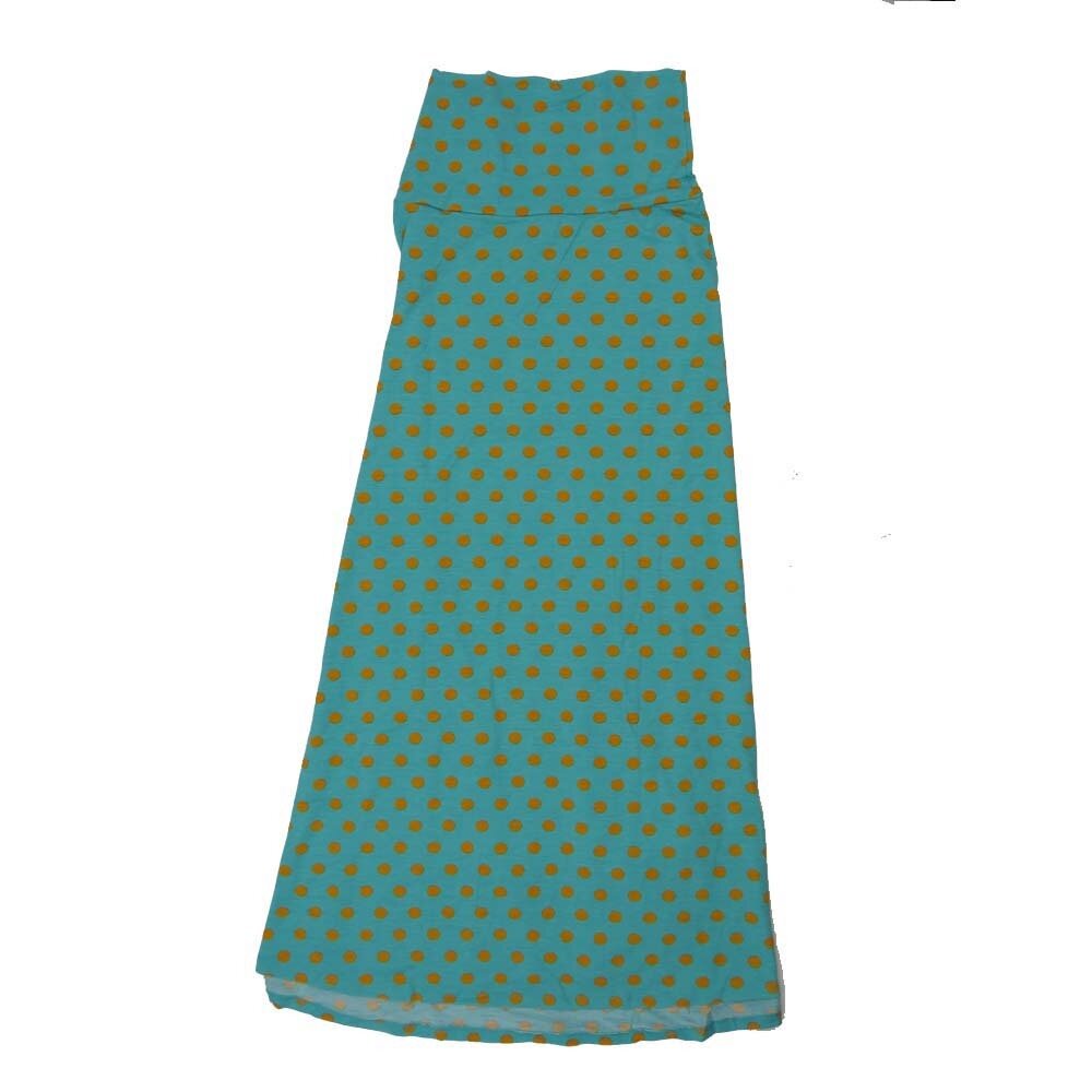 LuLaRoe Maxi b X-Small XS Polka Dot Gray Green A-Line Flowy Skirt fits Adult Women sizes 2-4  XS-303-B.JPG