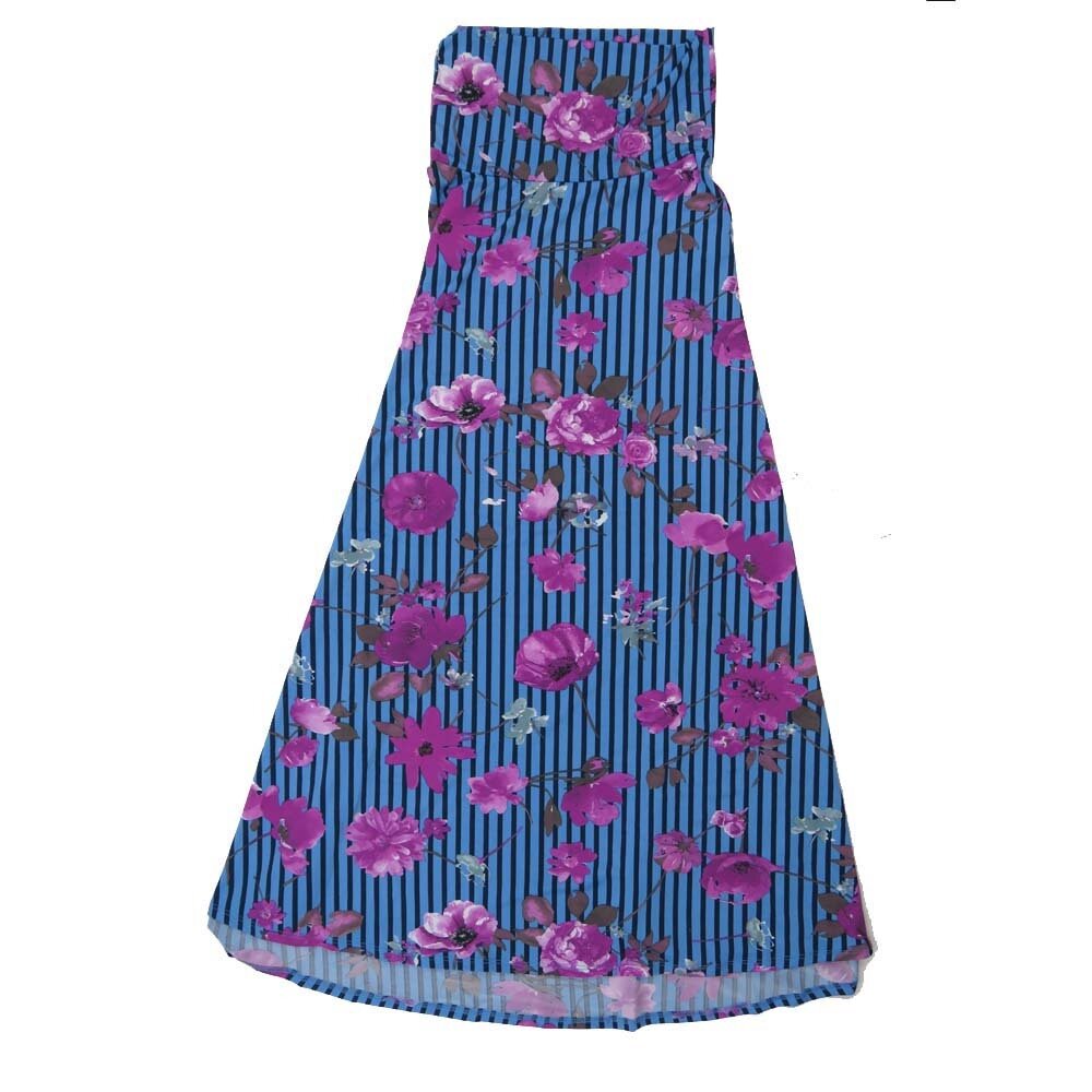 LuLaRoe Maxi a XX-Small XXS Striped Floral A-Line Flowy Skirt fits Adult Women sizes 00-0 XXS-310.JPG