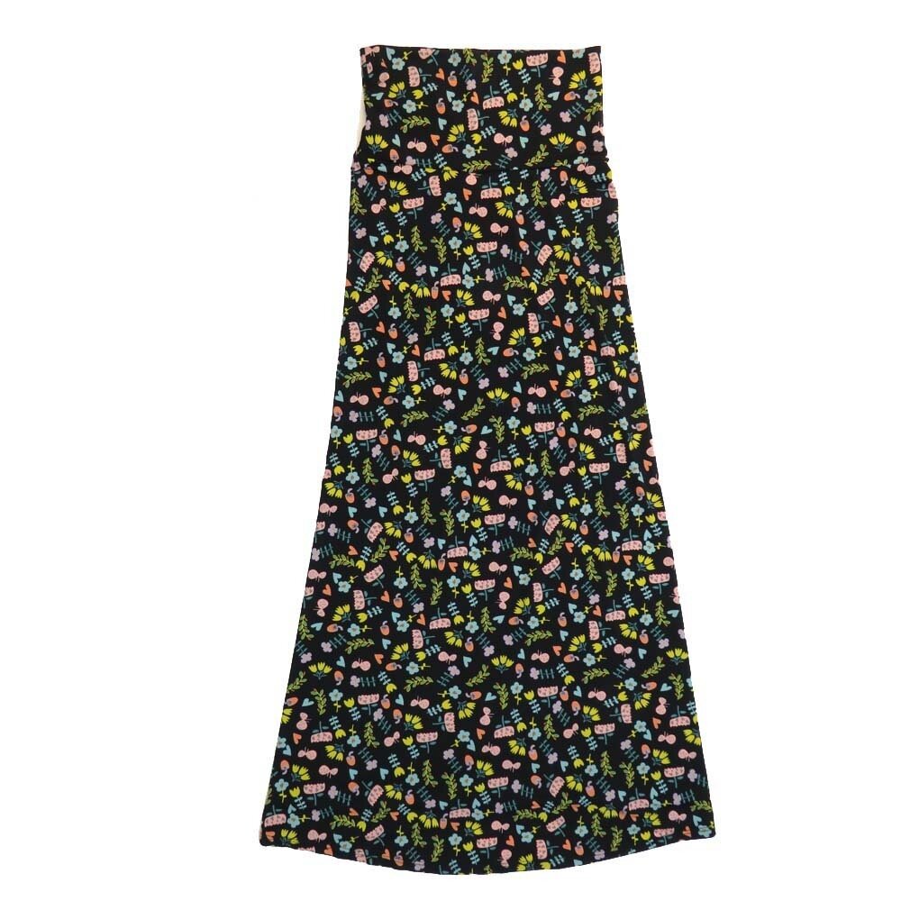 LuLaRoe Maxi a XX-Small XXS Floral Hearts A-Line Flowy Skirt fits Adult Women sizes 00-0 XXS-221