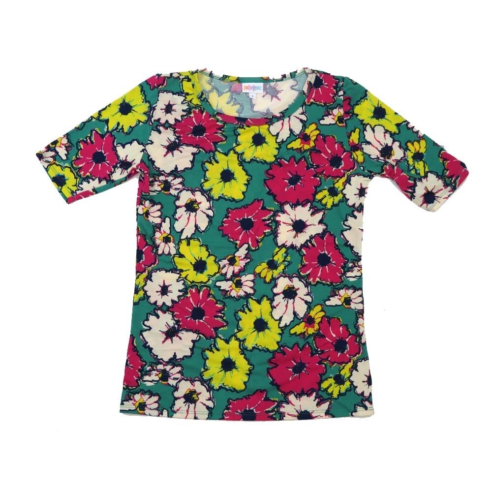 LuLaRoe GIGI Small S Christmas Floral Fitted Tee fits Women sizes 4-6 SMALL-209