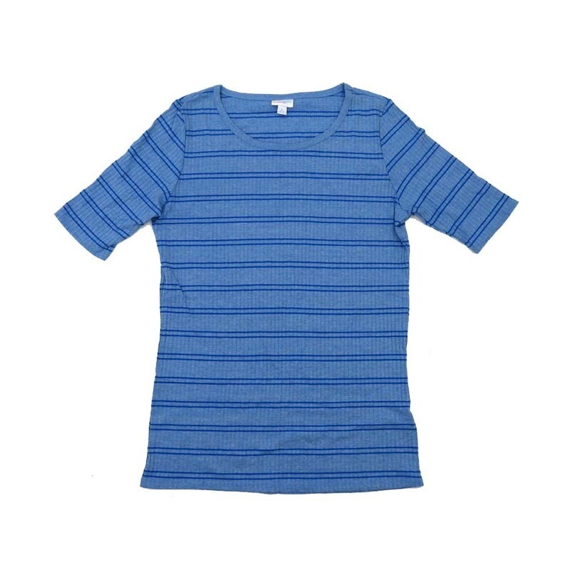 LuLaRoe GIGI Large L Stripe Ribbed Fitted Tee fits Women sizes 12-14 LARGE-203