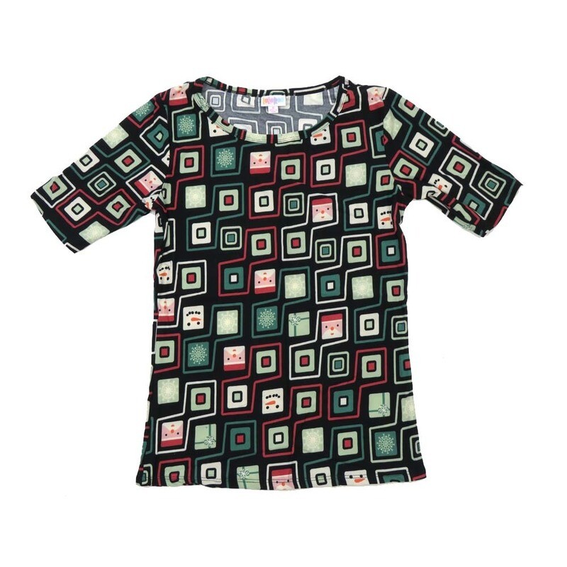 LuLaRoe GIGI Small S Geometric Checkerboard Fitted Tee fits Women sizes 4-6 SMALL-205