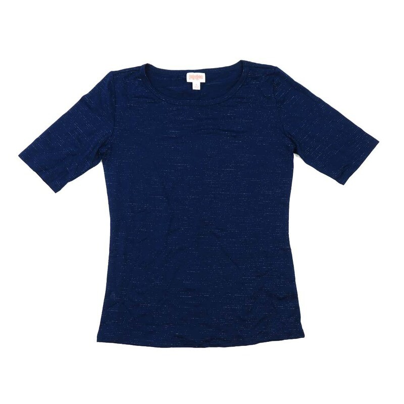 LuLaRoe GIGI Small S Solid Heathered Dark Blue Fitted Tee fits Women sizes 4-6 SMALL-202