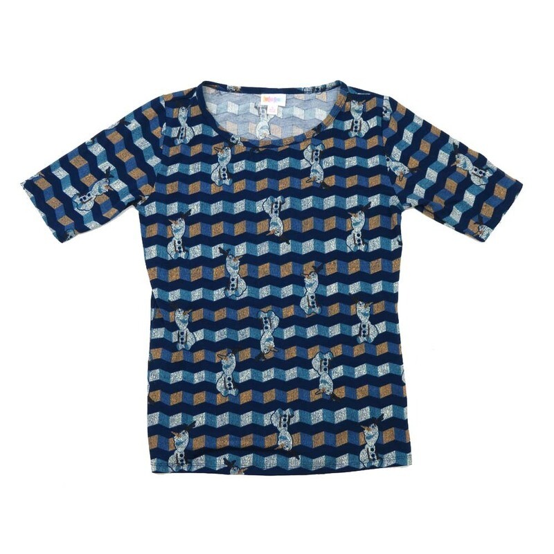 LuLaRoe GIGI Small S Olaf Disney Stripe Frozen Fitted Tee fits Women sizes 4-6 SMALL-212