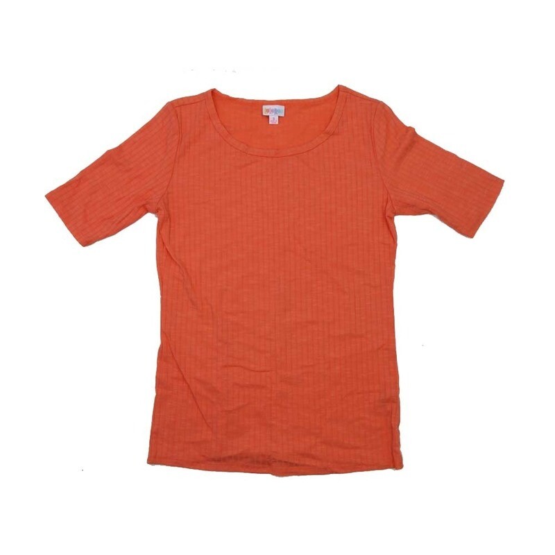 LuLaRoe GIGI Small S Solid Ribbed Red Fitted Tee fits Women sizes 4-6 SMALL-201