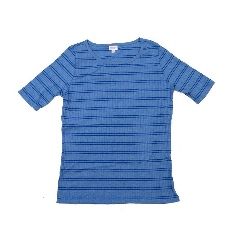 LuLaRoe GIGI X-Large XL Striped and Ribbed Fitted Tee fits Women sizes 16-18 XL-206