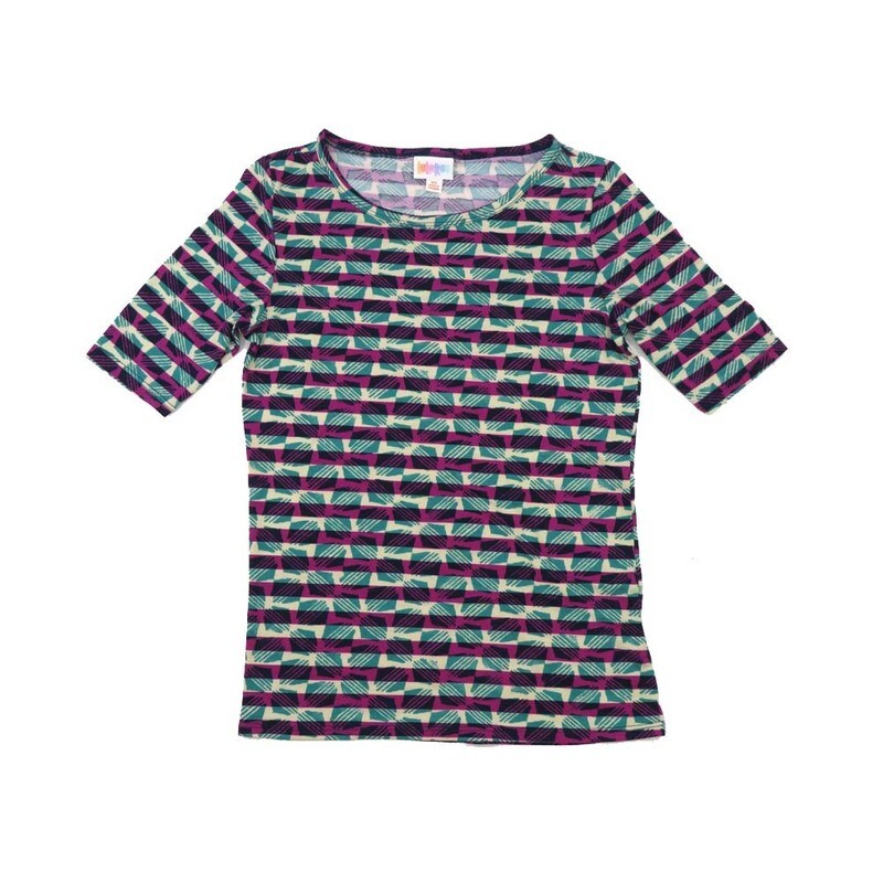 LuLaRoe GIGI X-Small XS Stripe Geometric Fitted Tee fits Women sizes 2-4 XS-205
