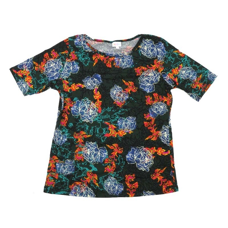 LuLaRoe GIGI XX-Large 2XL Floral Fitted Tee fits Women sizes 20-22 2XL-201-B