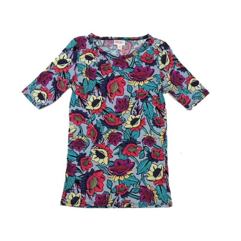 LuLaRoe GIGI XX-Small XXS Floral Fitted Tee fits Women sizes 00-0 XXS-206