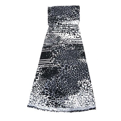 LuLaRoe Maxi a XX-Small XXS Animal Print Stripe Black Gray White A-Line Flowy Skirt fits Adult Women sizes 00-0 XXS-319.JPG