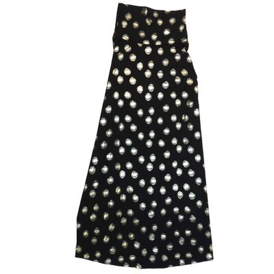 LuLaRoe Maxi a XX-Small XXS Elegant Collection Black Gold Polka Dot A-Line Flowy Skirt fits Adult Women sizes 00-0 XXS-210
