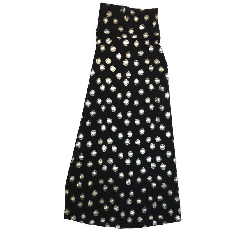 LuLaRoe Maxi a XX-Small XXS Elegant Collection Black Gold Polka Dot A-Line Flowy Skirt fits Adult Women sizes 00-0  XXS-210
