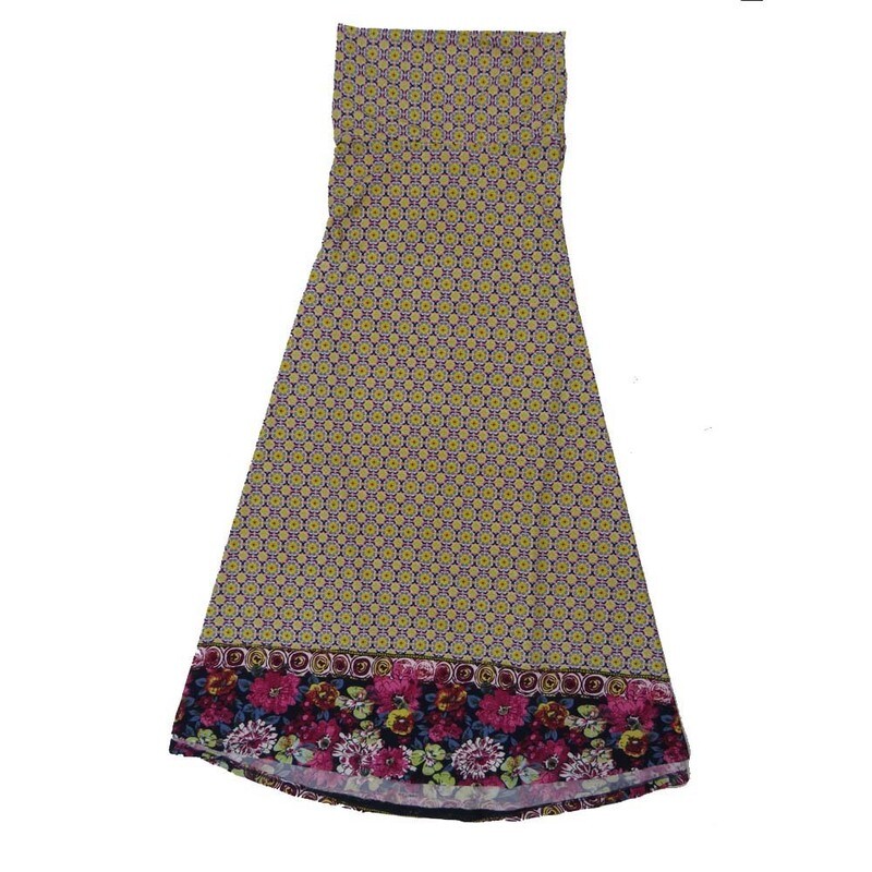LuLaRoe Maxi a XX-Small XXS Mandla Polka Dot Floral A-Line Flowy Skirt fits Adult Women sizes 00-0  XXS-304.JPG