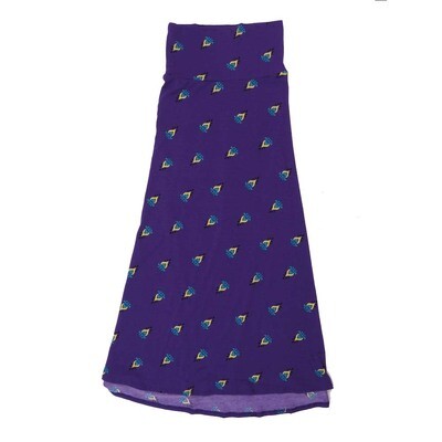 LuLaRoe Maxi a XX-Small XXS Polka Dot Fleur de Lis A-Line Flowy Skirt fits Adult Women sizes 00-0 XXS-332.JPG