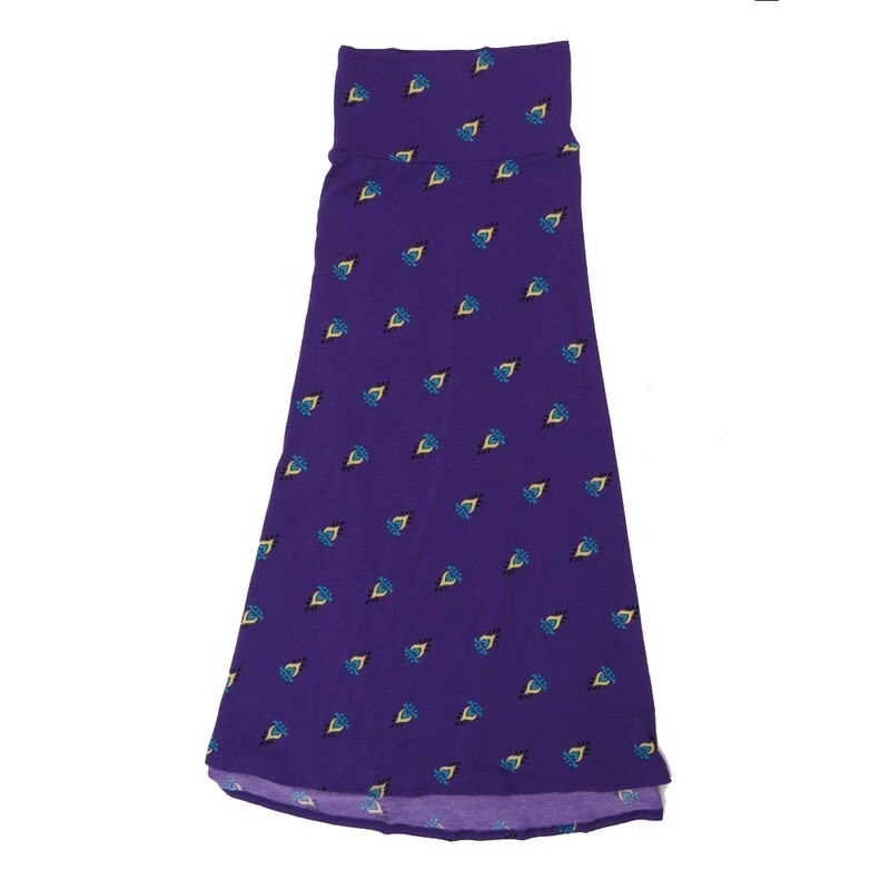 LuLaRoe Maxi a XX-Small XXS Polka Dot Fleur de Lis A-Line Flowy Skirt fits Adult Women sizes 00-0  XXS-332.JPG