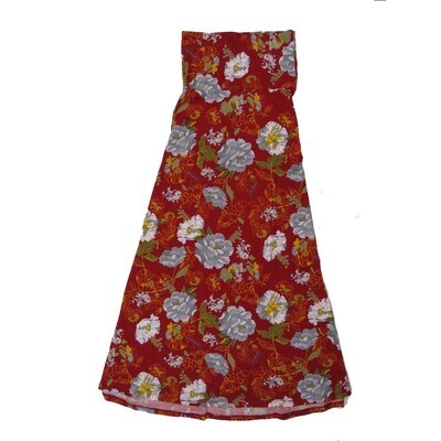 LuLaRoe Maxi h XXX-Large 3XL Floral Red Pink A-Line Flowy Skirt fits Adult Women sizes 24-26 H-3XL-301.JPG