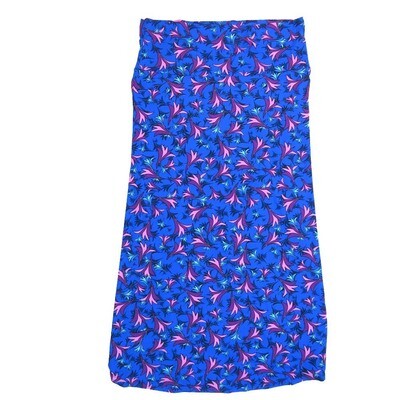 LuLaRoe Maxi h XXX-Large 3XL Floral Purple Blue Black White A-Line Flowy Skirt fits Adult Women sizes 24-26 3XL-200