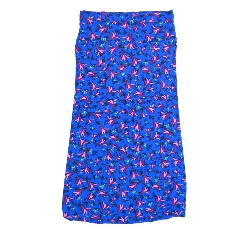 LuLaRoe Maxi h XXX-Large 3XL Floral Purple Blue Black White A-Line Flowy Skirt fits Adult Women sizes 24-26  3XL-200