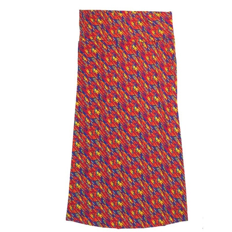 LuLaRoe Maxi h XXX-Large 3XL Abstract Geometric A-Line Flowy Skirt fits Adult Women sizes 24-26  3XL-210-B