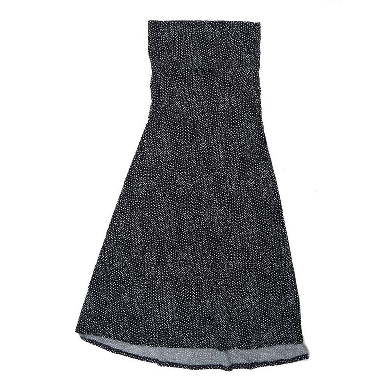 LuLaRoe Maxi h XXX-Large 3XL Polka Dot Micro Black White A-Line Flowy Skirt fits Adult Women sizes 24-26  H-3XL-302-B.JPG