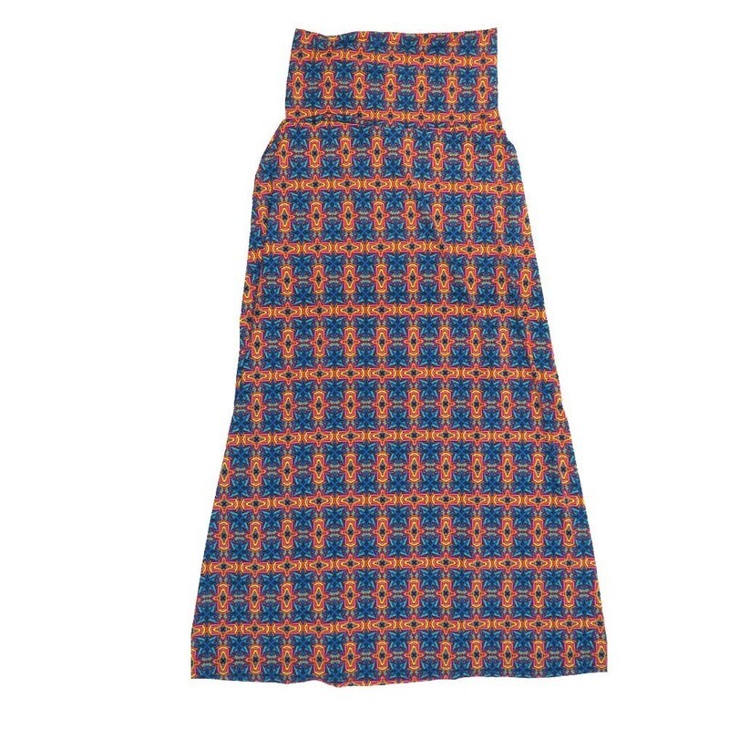 LuLaRoe Maxi b X-Small XS Trippy 70s Psychedelic Plaid A-Line Flowy Skirt fits Adult Women sizes 2-4  XS-229