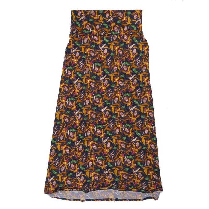 LuLaRoe Maxi e Large L Floral Leaves A-Line Flowy Skirt fits Adult Women sizes 14-16  LARGE-319.JPG