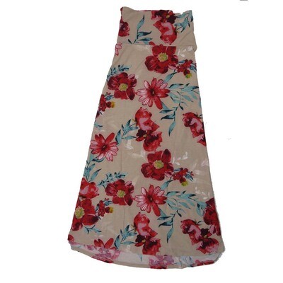 LuLaRoe Maxi d Medium M Floral Green Black Red Gray A-Line Flowy Skirt fits Adult Women sizes 10-12 MEDIUM-206-308.JPG