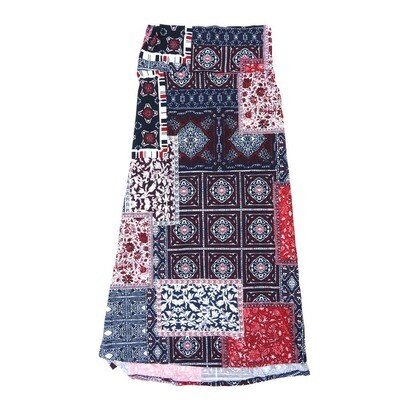 LuLaRoe Maxi e Large L Patchwork Geometric Quilt Floral Black Red white A-Line Flowy Skirt fits Adult Women sizes 14-16 LARGE-317.JPG