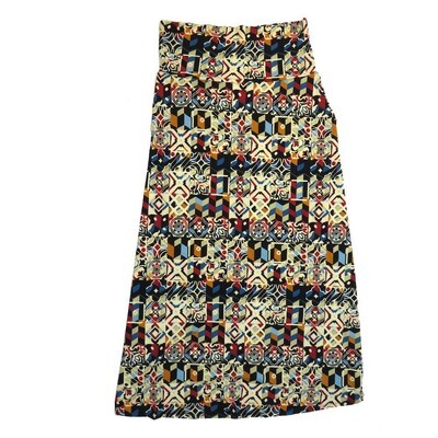 LuLaRoe Maxi f X-Large XL Mandalas Geometric Checkerboard A-Line Flowy Skirt fits Adult Women sizes 18-20 XL-205