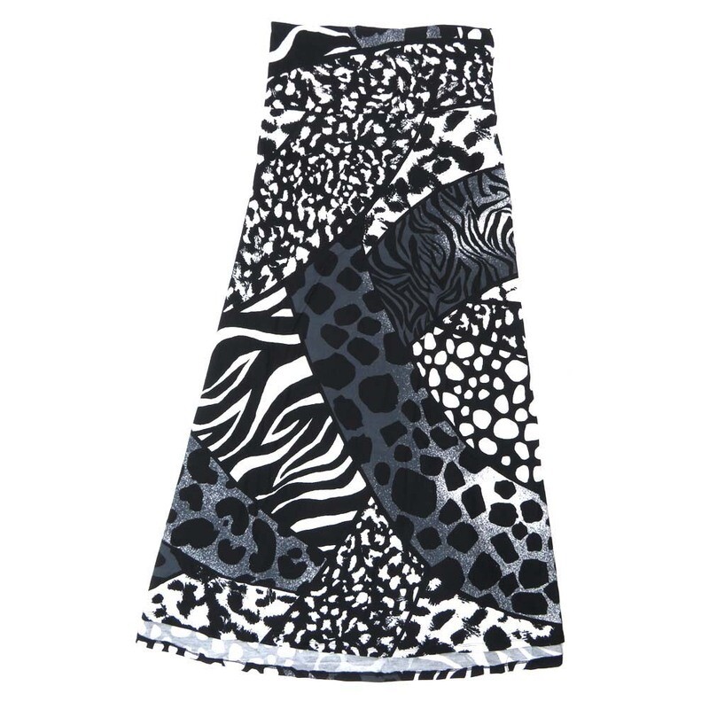 LuLaRoe Maxi f X-Large XL Various Animal Prints Collage Floral A-Line Flowy Skirt fits Adult Women sizes 18-20  XL-312.JPG