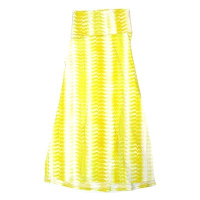 LuLaRoe Maxi f X-Large XL Yellow White Tye Dye Stripe Shibori Style Floral A-Line Flowy Skirt fits Adult Women sizes 18-20 XL-310.JPG