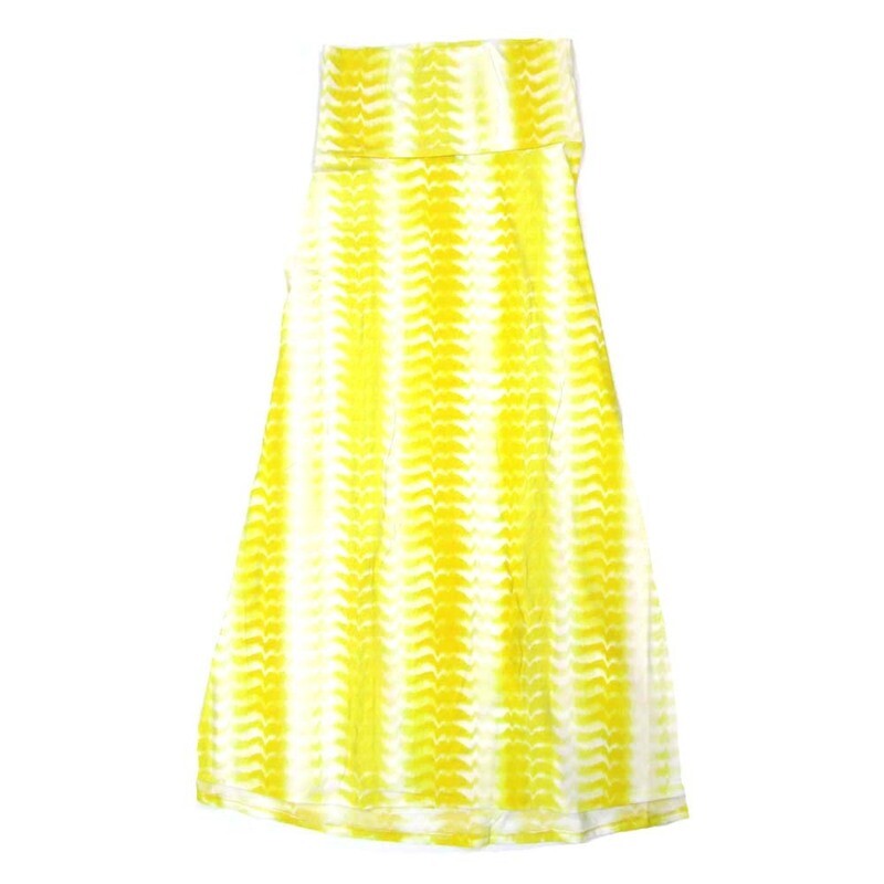 LuLaRoe Maxi f X-Large XL Yellow White Tye Dye Stripe Shibori Style Floral A-Line Flowy Skirt fits Adult Women sizes 18-20  XL-310.JPG