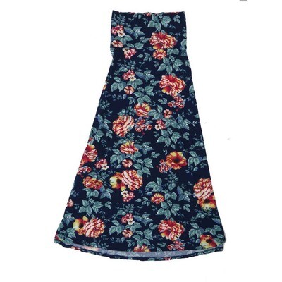 LuLaRoe Maxi e Large L Floral Blue Red Gray A-Line Flowy Skirt fits Adult Women sizes 14-16 LARGE-301.JPG
