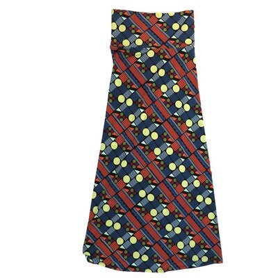 LuLaRoe Maxi e Large L Geometric Polka Dot Stripe A-Line Flowy Skirt fits Adult Women sizes 14-16 LARGE-201