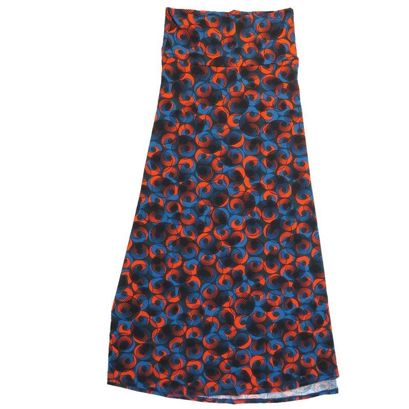 LuLaRoe Maxi e Large L Trippy 70s Psychedelic Circles Geometric A-Line Flowy Skirt fits Adult Women sizes 14-16  LARGE-204