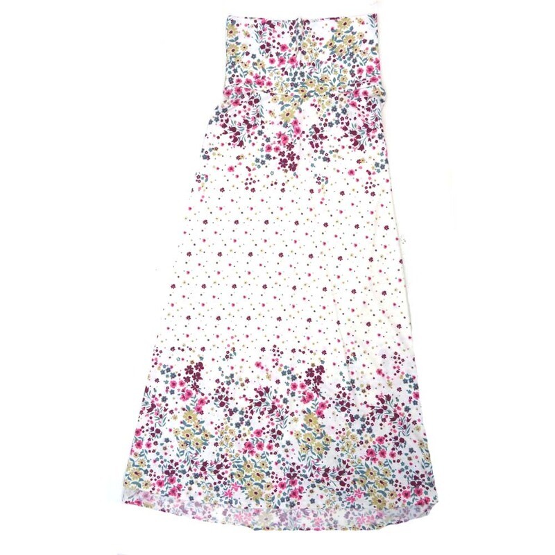 LuLaRoe Maxi d Medium M Floral White Green Pink Polka Dot A-Line Flowy Skirt fits Adult Women sizes 10-12 MEDIUM-206-307.JPG LuLaRoe Maxi d Medium M Floral White Green Pink Polka Dot A-Line Flowy Skirt fits Adult Women sizes 10-12 MEDIUM-206-307.JPG