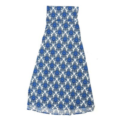 LuLaRoe Maxi d Medium M Floral White Blue Gray A-Line Flowy Skirt fits Adult Women sizes 10-12 MEDIUM-206-305.JPG