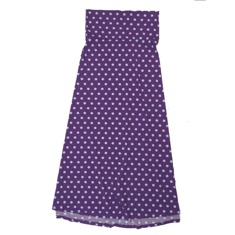 LuLaRoe Maxi d Medium M Polka Dots Blue A-Line Flowy Skirt fits Adult Women sizes 10-12  MEDIUM-206-325.JPG
