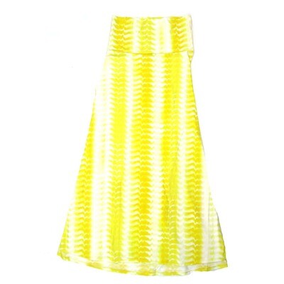 LuLaRoe Maxi d Medium M Shibori Heartbeat Stripe Yellow White A-Line Flowy Skirt fits Adult Women sizes 10-12 MEDIUM-206-315-C.JPG