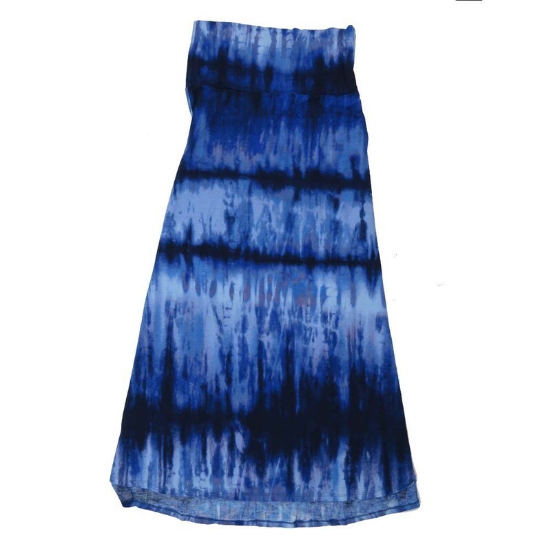 LuLaRoe Maxi d Medium M Tye Dye Batik Stripe A-Line Flowy Skirt fits Adult Women sizes 10-12  MEDIUM-206-323.JPG