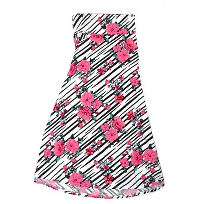 LuLaRoe Maxi g XX-Large 2XL Striped Floral A-Line Flowy Skirt fits Adult Women sizes 22-24 2XL-307.JPG