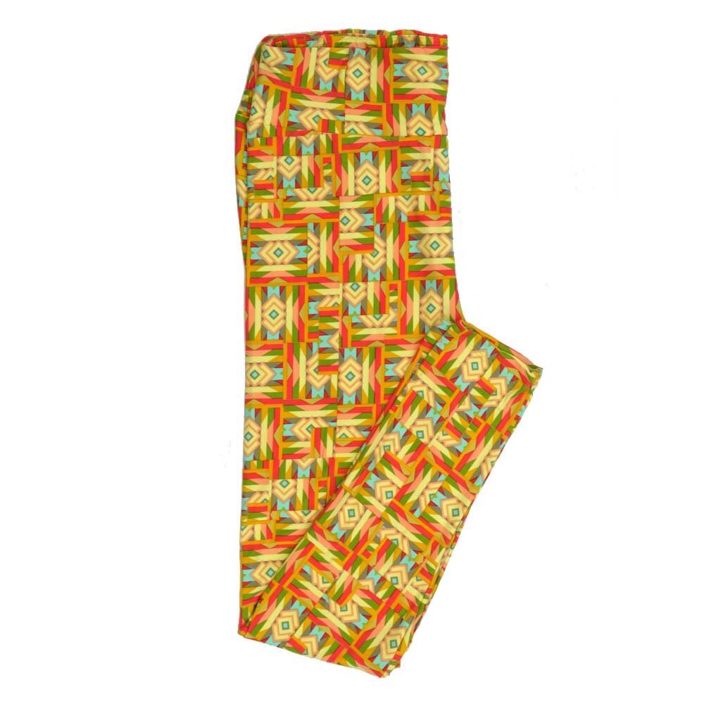 LuLaRoe Tall Curvy TC Patchwork Chevron Geometric Arrow Stripe Leggings fits Adult Women sizes 12-18 7078-P