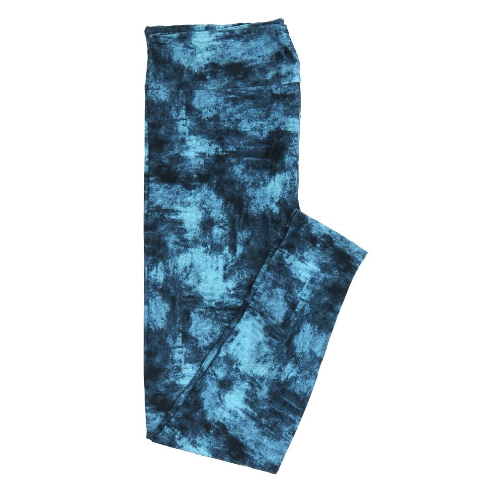 LuLaRoe Tall Curvy TC Abstract Mottled Batik Dye Gray Blue Leggings fits Adult Women sizes 12-18 7398-I