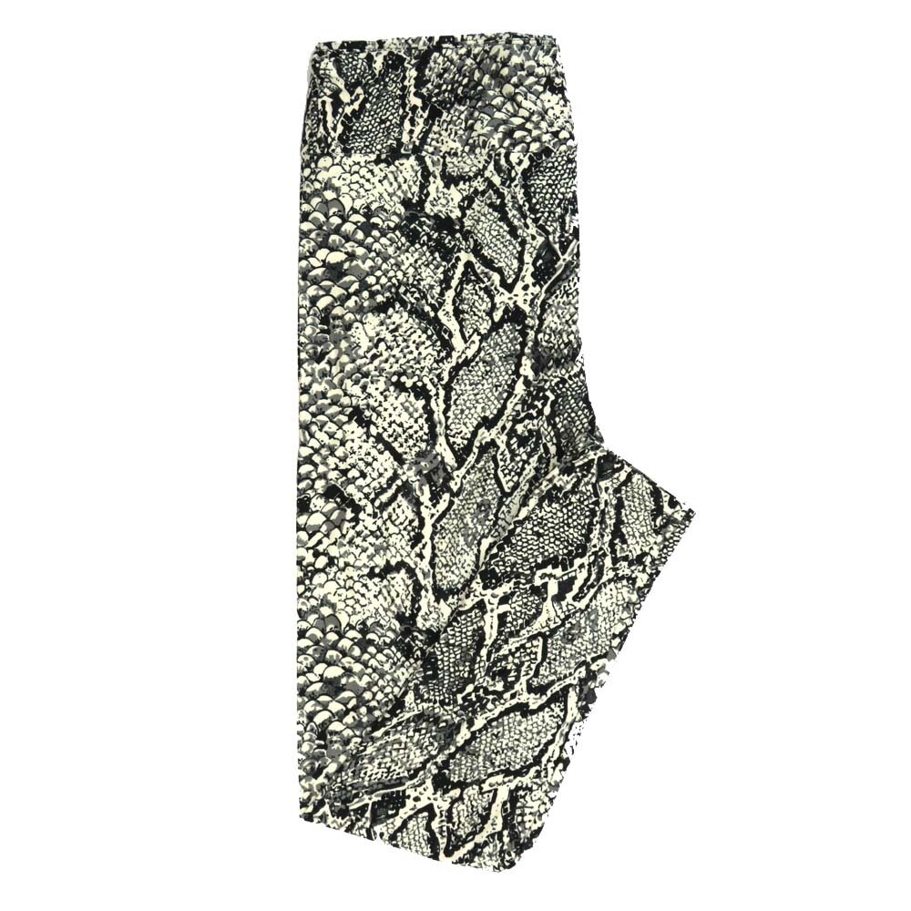 LuLaRoe Tall Curvy TC Snakeskin Animal Print Black Gray White Leggings fits Adult Women sizes 12-18 7401-ZF
