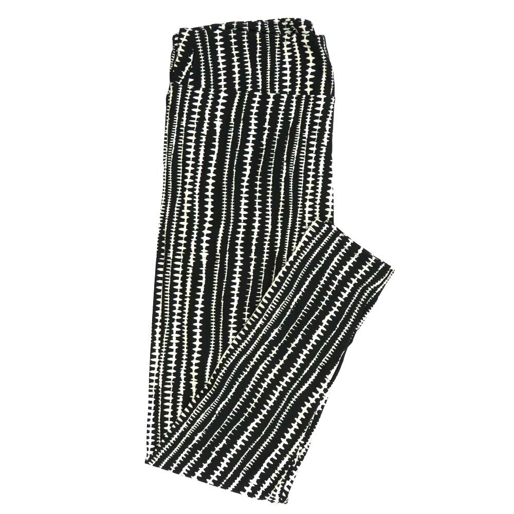 LuLaRoe Tall Curvy TC Vertical Stripe Black White Geometric Leggings fits Adult Women sizes 12-18 7425-G2