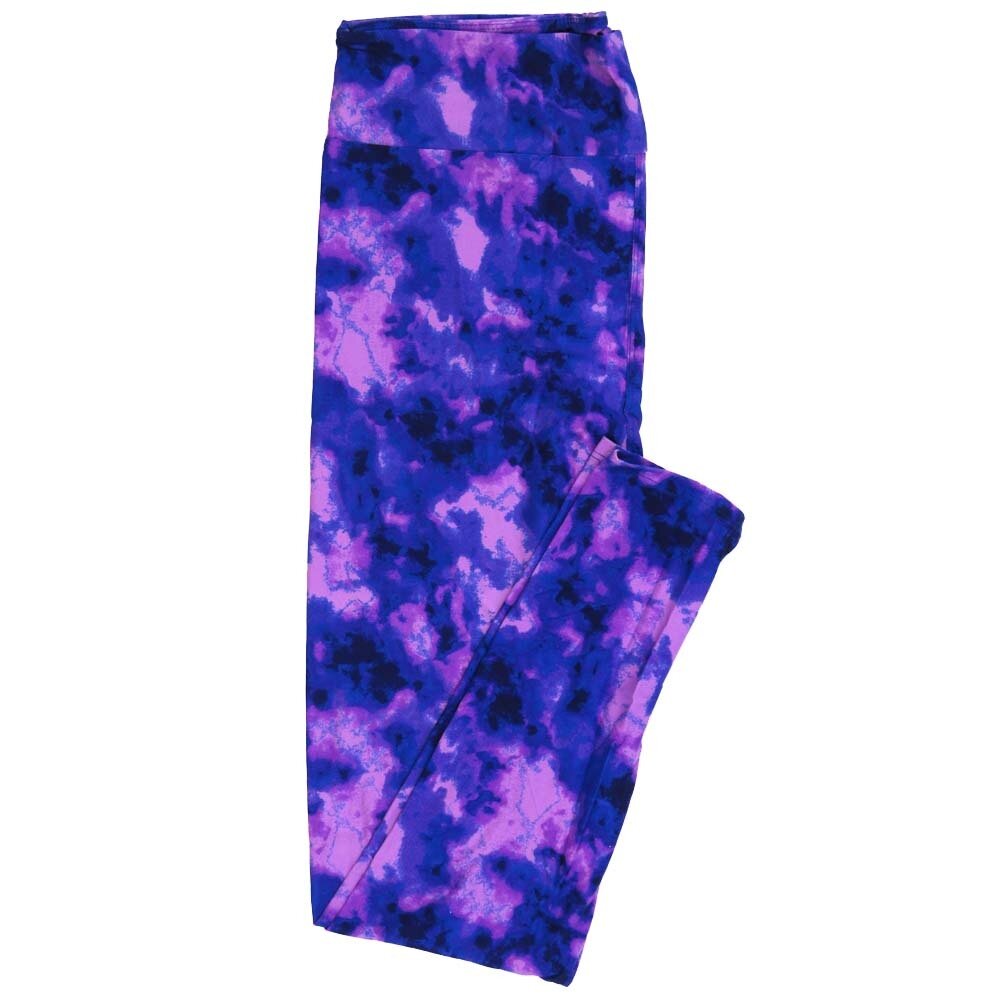 LuLaRoe Tall Curvy TC Stormy Skies Cloud Batik Purple Blue Black Leggings fits Adult Women sizes 12-18 7425-J2